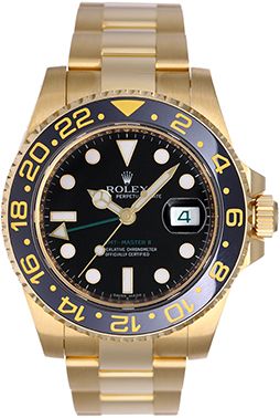 Rolex GMT-Master II Men's 18k Yellow Gold Watch 116718