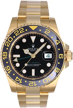 Rolex GMT-Master II Men's 18k Yellow Gold Watch 116718