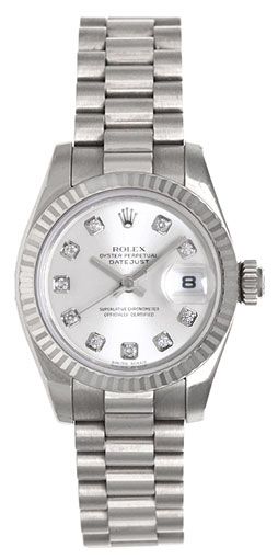 Rolex President 18k White Gold Ladies Watch 179179