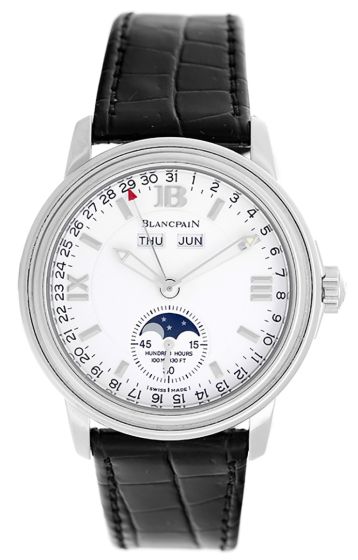 Blancpain Leman Day Date Month Moonphase Men's Steel Watch 2763-1127-53B