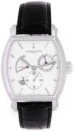 Vacheron Constantin Malte Tonneau Dual Time Men's 18k White Gold Watch 47400 or 47400/000G