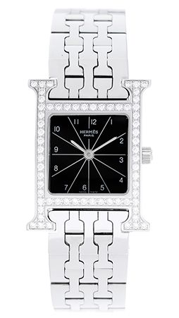 Hermes Heuer H PM Stainless Steel Diamond 21mm Quartz 