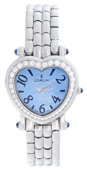 Corum Ladies Stainless Steel Heart Shaped Diamond Watch 24.183.20