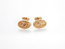 Amazing Yellow Gold Oval Cufflinks