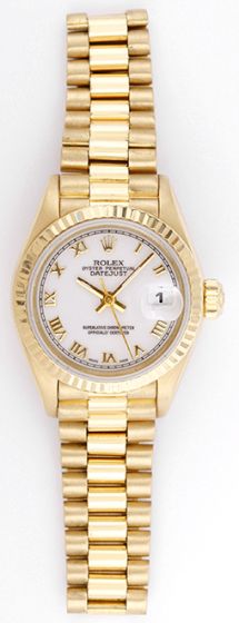 Ladies Rolex President 18k Gold Watch 69178