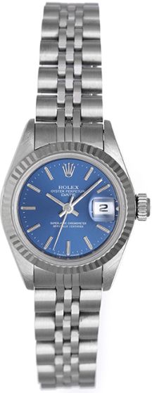 Ladies Rolex Datejust Stainless Steel Watch with Blue Dial 79174