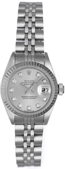 Rolex Ladies Datejust Stainless Steel With Diamond Dial 79174 