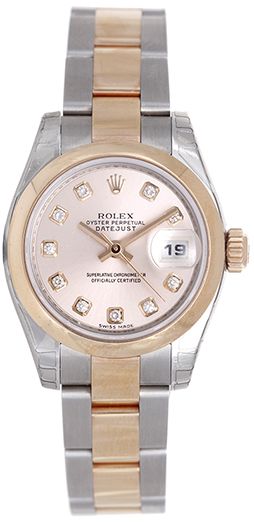 Rolex Ladies Datejust Steel & Rose Gold  Watch 179161 Pink Diamond Dial