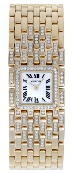 Cartier Ruban Panthere 18k Yellow Gold and Diamonds Watch 