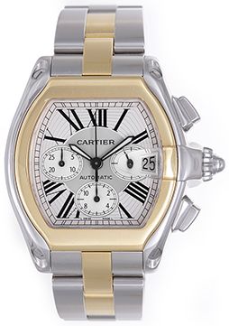 Cartier Roadster Chronograph 2 Tone Steel Gold W62027Z1