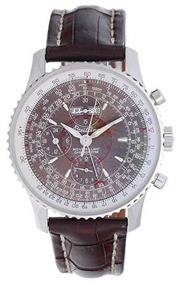 Breitling Montbrillant Datora Brown Dial Men's Steel Watch 