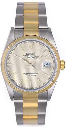 Rolex Datejust 2-Tone Watch 16233 Champagne Tapestry