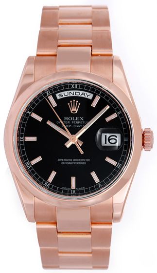 Men's Rolex President Day-Date Watch Engraved Bezel 118205 
