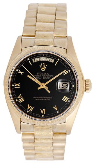 Rolex President Day-Date  Bark Finish 18k Gold Men's Watch 18078