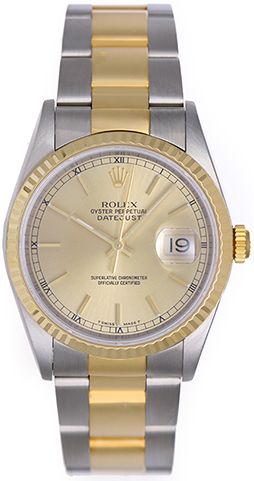 Rolex Datejust Men's 2-Tone Watch Oyster Band 16233