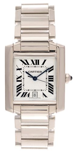 Cartier Tank Francaise 18k White Gold Men's Automatic Watch W50011S3