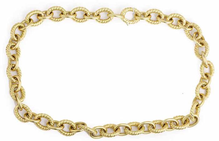 David Yurman  Large Oval Cable Link 16-inch Chain Necklace