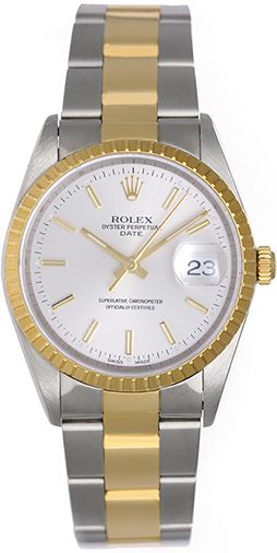 Rolex Date Men's Stainless Steel & Gold 2-Tone Watch 15223