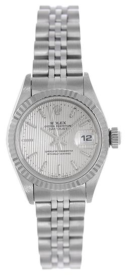 Ladies Rolex Datejust Watch 79174 Silver Tapestry Dial
