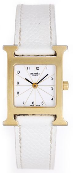 Hermes H Hour Small Watch Gold Plated Quartz HH1.201 