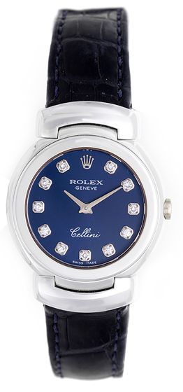 Rolex Cellini Ladies 18k White Gold Diamond Watch 6621/9