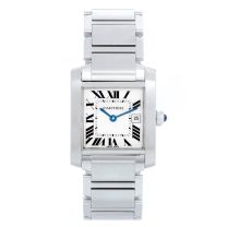 Cartier Tank Francaise Midsize Stainless Steel Watch W51011Q3 2465
