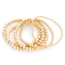 Gold Filled Bead Ball Stretch Bracelets