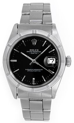 Rolex Date Black Dial Oyster Bracelet Men's Watch 1501 