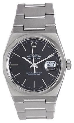 Men's Rolex Datejust Oysterquartz Watch 17000 Black Dial