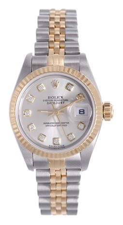 Ladies Rolex Datejust Watch 79173 Genuine Rolex Gray Diamond Dial