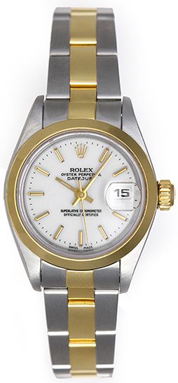 Rolex Ladies Datejust Steel & Gold Watch 79163 White Dial