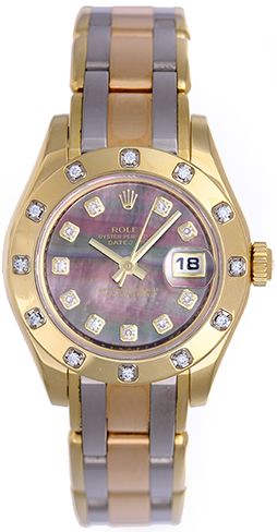 Rolex Masterpiece/Pearlmaster 18k Tridor Ladies Watch 80318