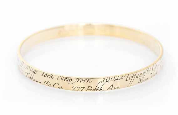 Tiffany & Co. Notes 18k Yellow Gold Bangle Bracelet