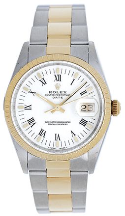 Rolex Automatic Date 2-Tone 34mm Unisex Watch 15233 