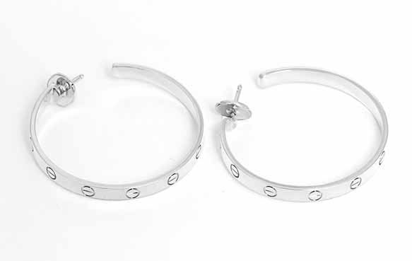 Cartier 18k White Gold Love Hoop Earrings