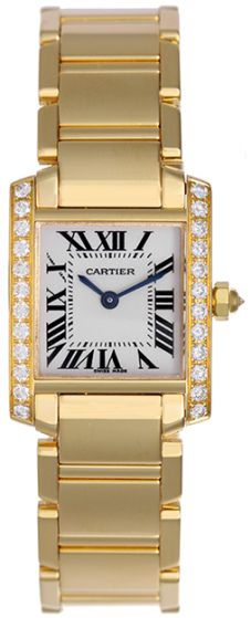 Cartier Tank Francaise Ladies Diamond Watch WE1001R8 