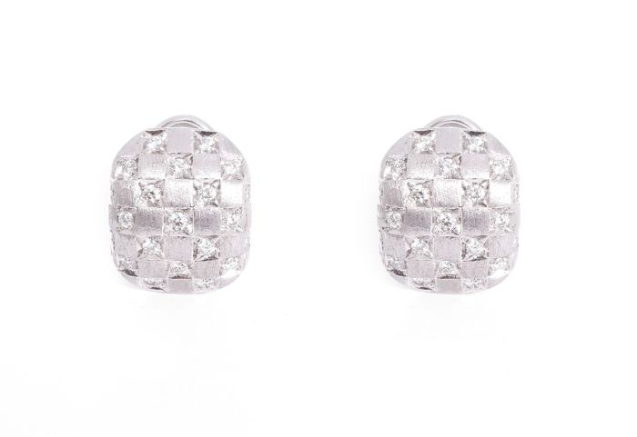 Damiani Checkmate White Gold Earrings