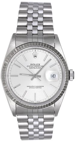 Rolex Datejust Men's Stainless Steel Watch 16234 Silver Dial