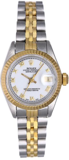 Rolex Ladies 2-Tone Datejust Watch 6917 White Roman Dial