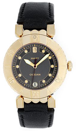 Harry Winston Ocean Submariner Date 18k Yellow Gold Watch 