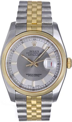 Rolex Datejust Steel & Gold Men's Watch 2-Tone  Silver Dial 116203