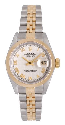 Ladies Rolex Datejust Watch 69163 Cream Pyramid Dial