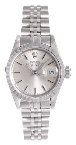 Ladies Rolex Date Pre-owned Watch 69240 Silver Dial
