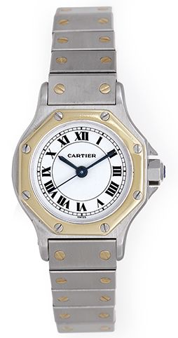 Ladies Cartier Santos Steel & Gold 2-Tone Quartz Watch