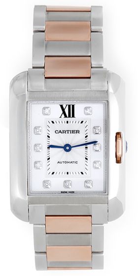 Cartier Tank Anglaise Steel & Rose Gold Unisex WT100025 3511