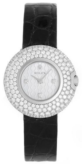 Rolex Cellini Orchid 18k White Gold Ladies Watch with 230 Diamonds  6201/9 BRIL