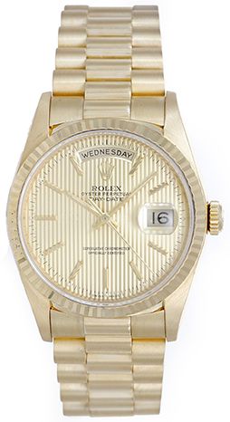 Men's Gold Rolex President Day-Date Champagne Dial 18238 