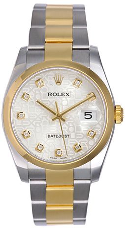 Rolex Datejust Men's 2-Tone Rolex Silver Dial Watch 116203
