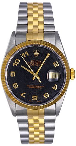 Men's Rolex Datejust Watch 16233 Black Jubilee Dial
