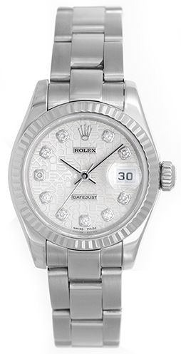 Ladies Rolex President 18k White Gold Watch 179179